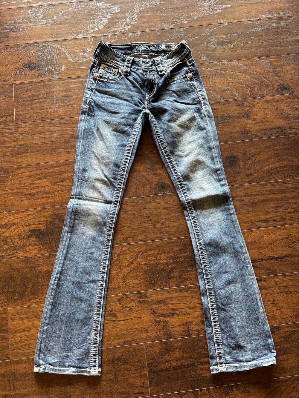 Miss Me Faded Blue Slim Bootcut Jeans